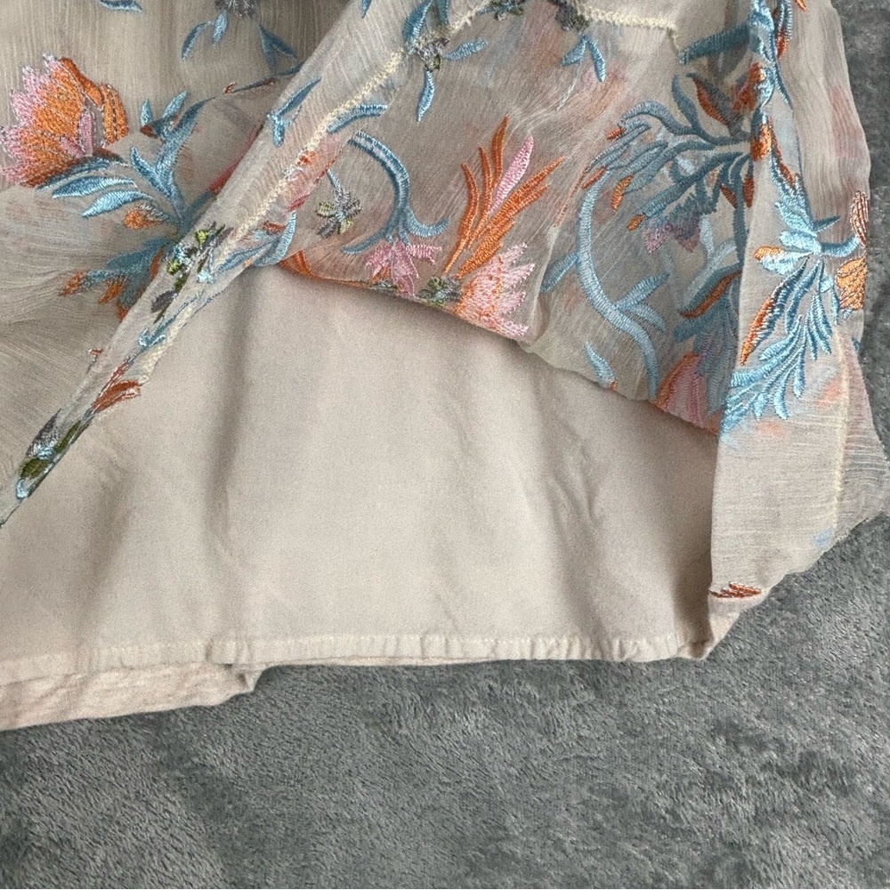 Anthropologie TINY Floral Frieda Embroidered Top Womens Large - Picture 7 of 12